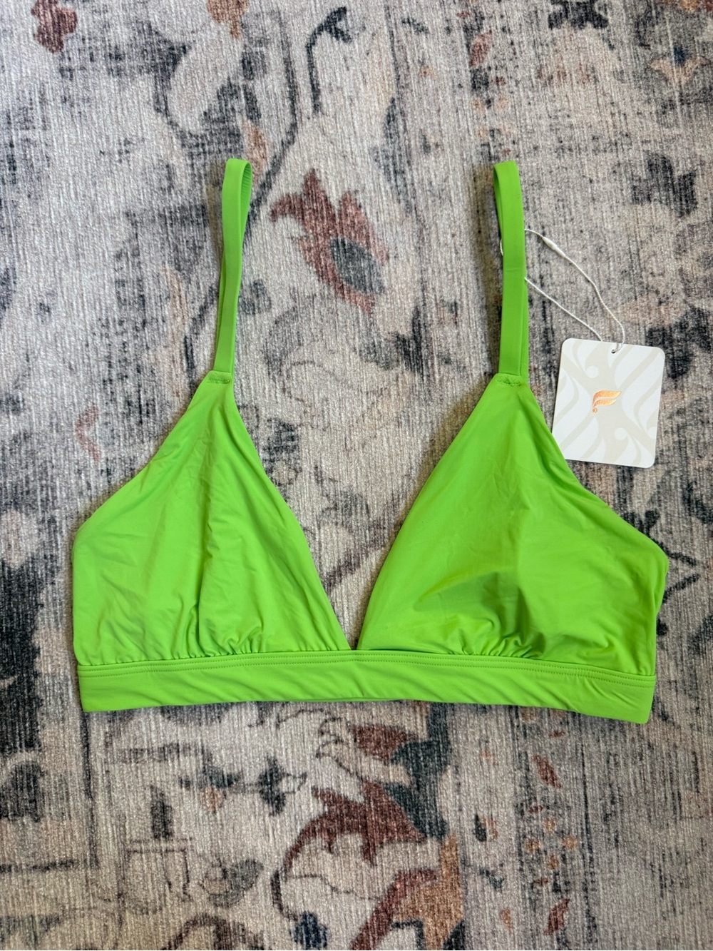 Fabletics Sour Apple Green Triangle Bralette with Adjustable Straps